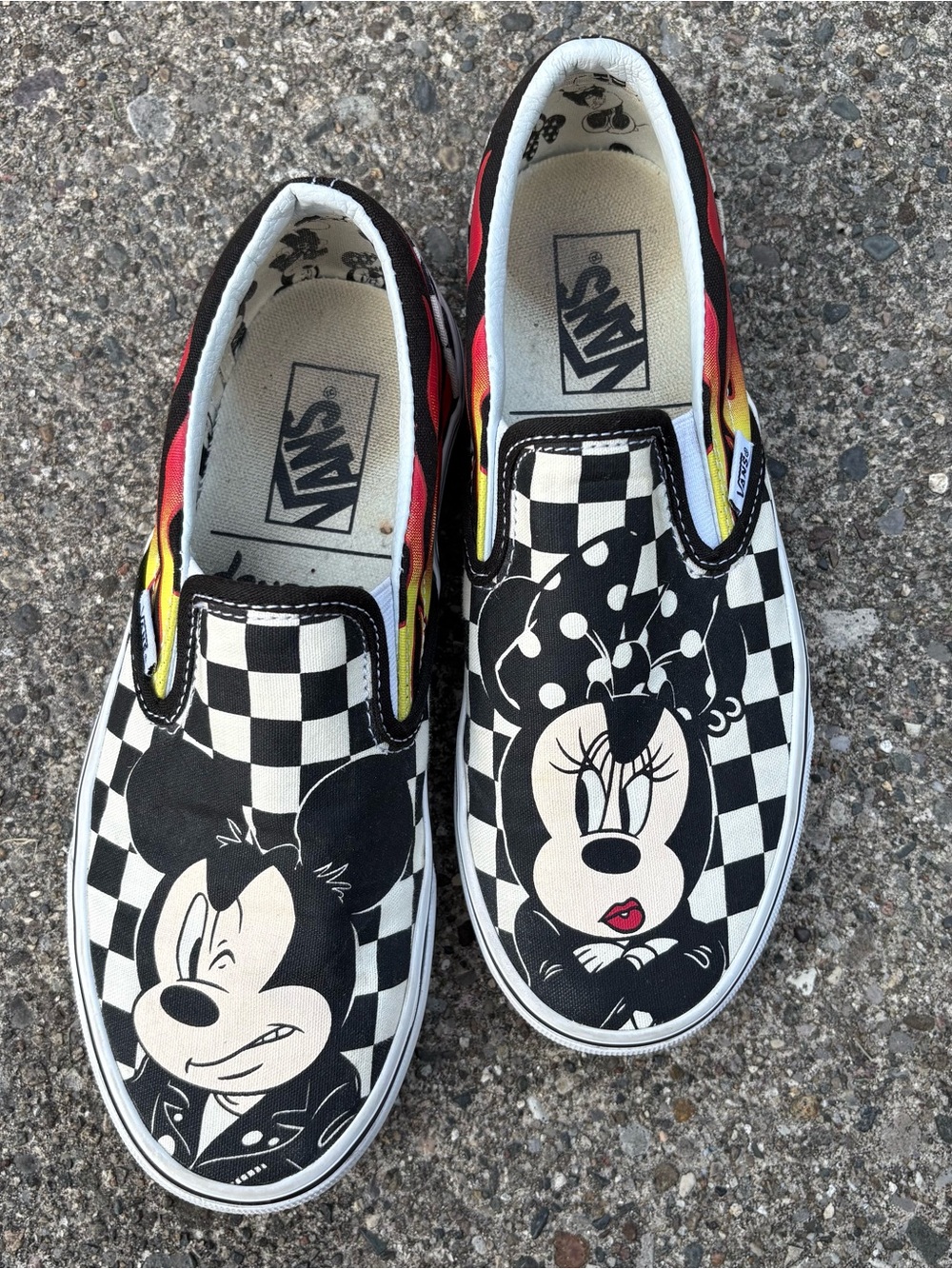 Vans + Disney Mickey & Minnie Checkerboard Slip-On Sneakers 7 - Picture 6 of 7